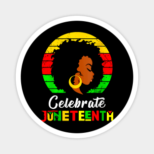 Womens Juneteenth Afro Woman Black Queen African American Melanin Magnet